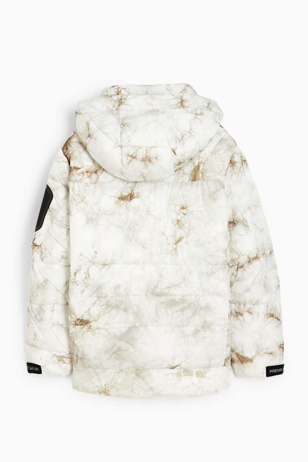Herren - Steppjacke mit Kapuze  - cremeweiss