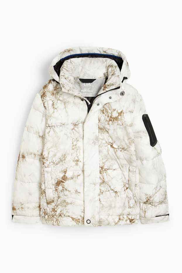 Herren - Steppjacke mit Kapuze  - cremeweiss