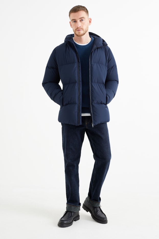 Hommes - Jean de coupe droite - jeans doublés - jean bleu foncé