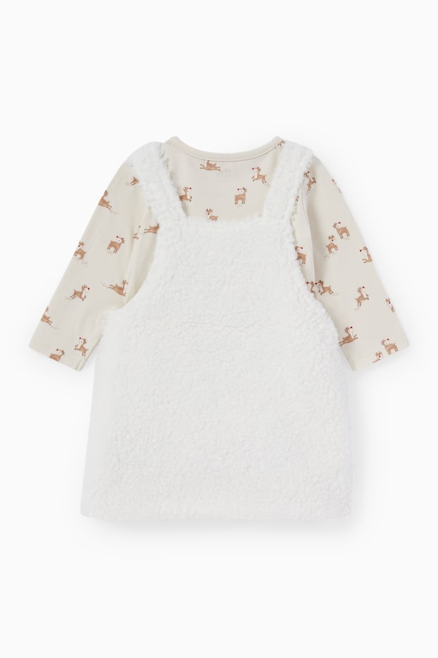 Bébés filles - Rudolphe - ensemble de Noël pour bébé - 2 pièces - blanc crème