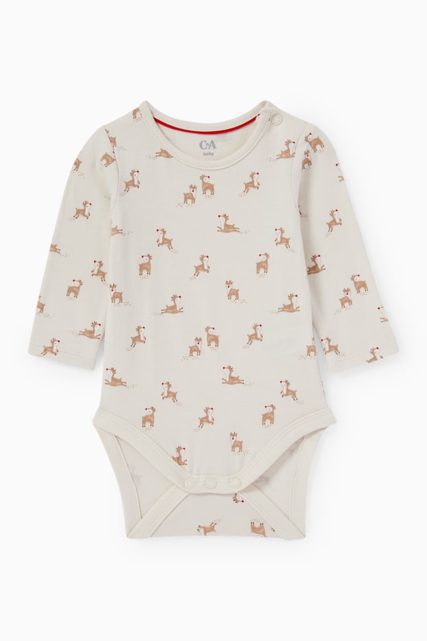 Bébés filles - Rudolphe - ensemble de Noël pour bébé - 2 pièces - blanc crème