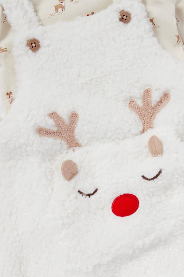 Bébés filles - Rudolphe - ensemble de Noël pour bébé - 2 pièces - blanc crème