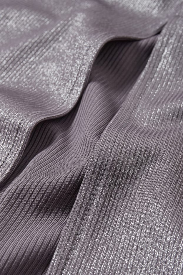 Damen - Bandeau-Kleid - glänzend - dunkelgrau