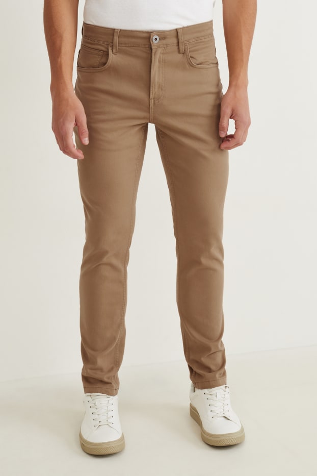 Hommes - Pantalon - slim fit - Flex - marron clair
