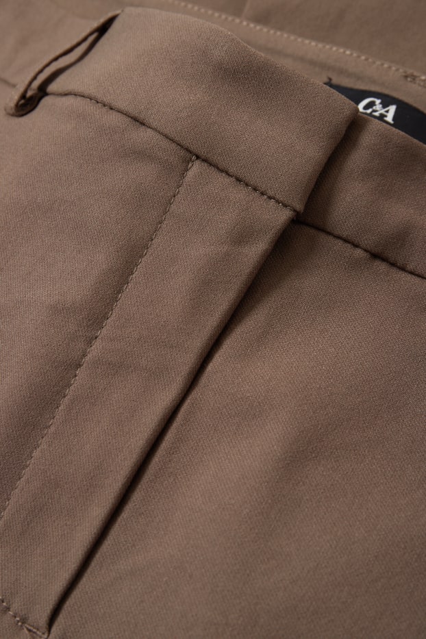 Femmes - Pantalon en toile - mid waist - straight fit - marron clair