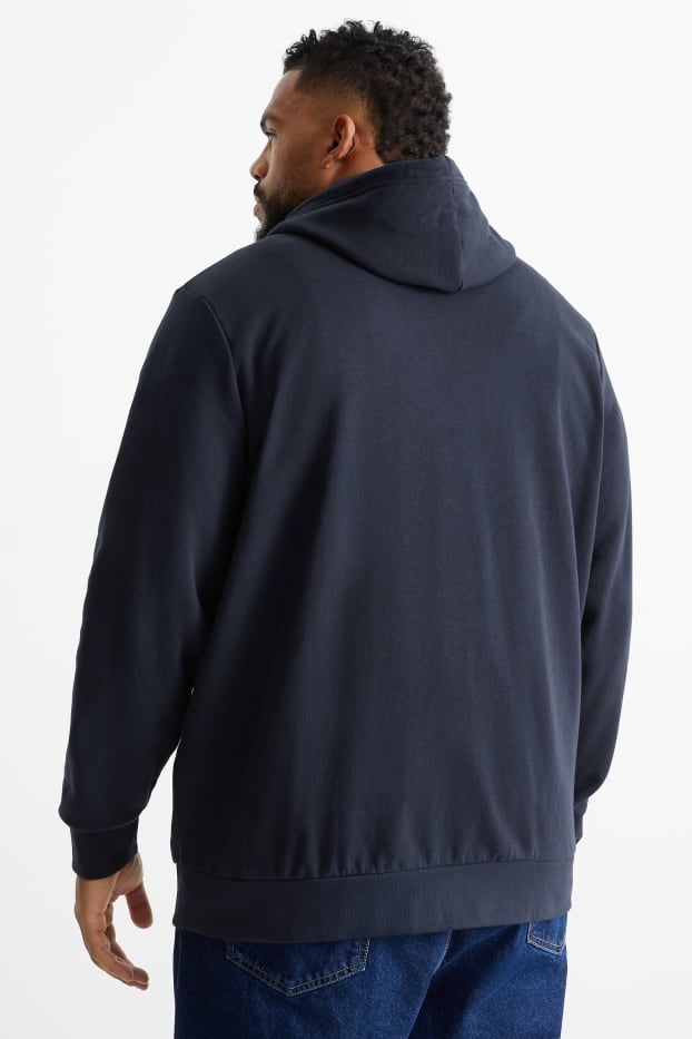 Hommes - Sweat zippé à capuche - bleu foncé