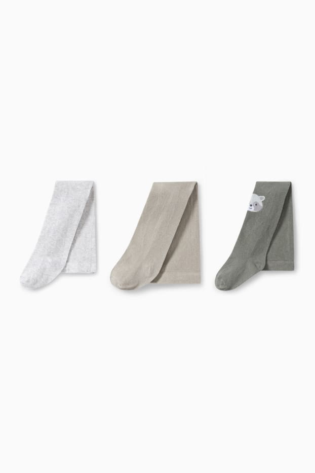 Bébés garçons - Lot de 3 - raton laveur - collants bébé - gris