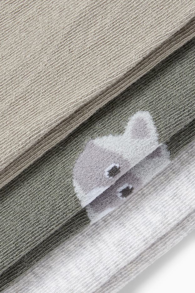 Bébés garçons - Lot de 3 - raton laveur - collants bébé - gris