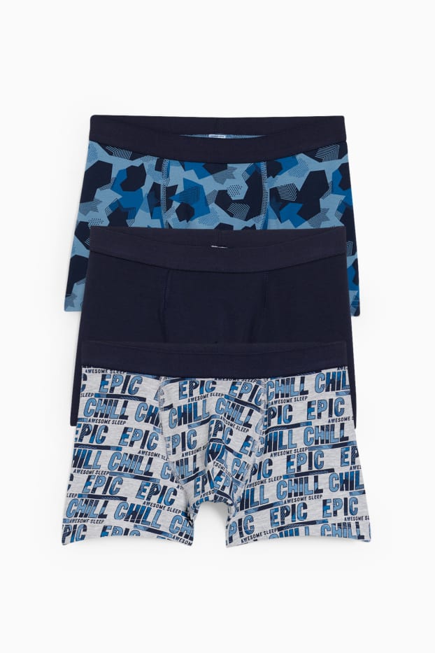 Kinderen: jongens - Set van 3 - boxershorts - donkerblauw