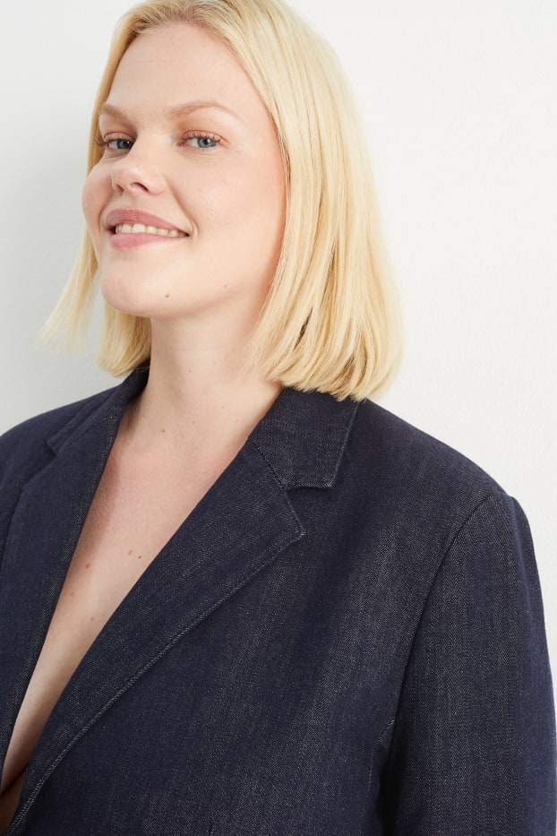 Dona - Blazer texà - relaxed fit - texà blau fosc