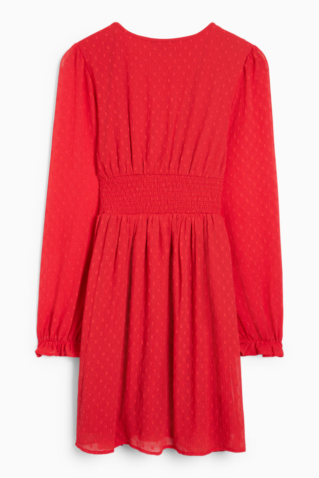 Dames - CLOCKHOUSE - A-lijn-jurk - donkerrood