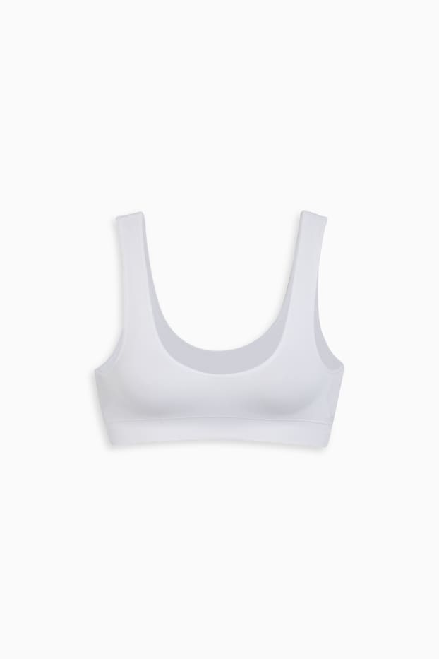Damen - Bustier - wattiert - seamless - weiß