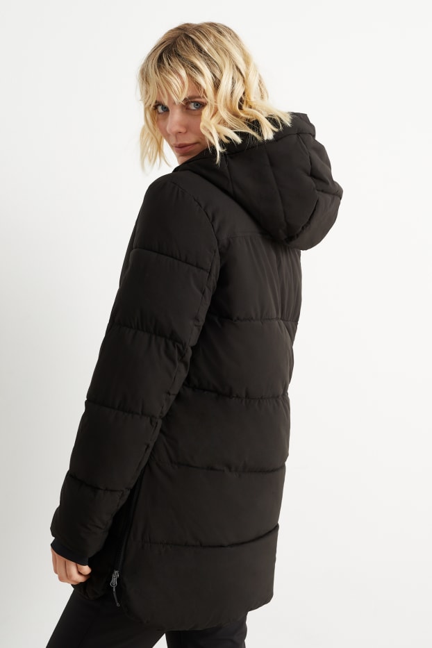 Women - Ski jacket with hood - black