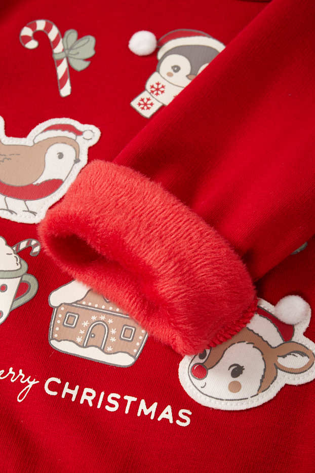Baby Mädchen - Baby-Weihnachts-Thermo-Sweatshirt - rot