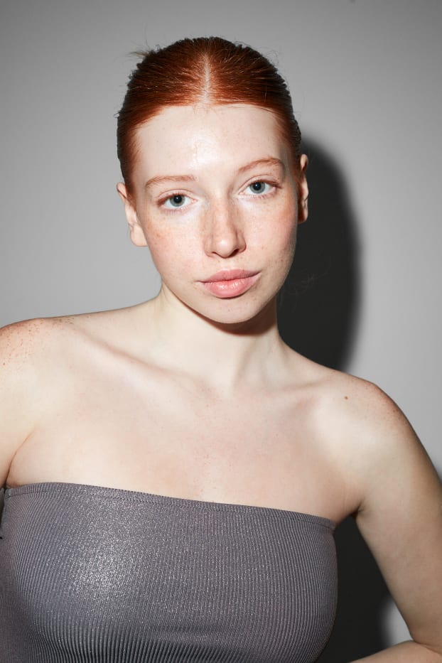 Damen - Bandeau-Kleid - glänzend - dunkelgrau