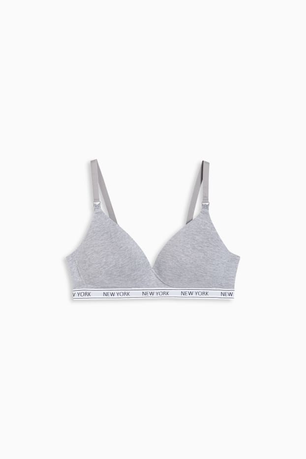 Femmes - Soutien-gorge d'allaitement sans armatures - ampliforme - gris clair chiné