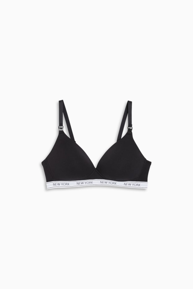 Donna - Reggiseno per allattamento senza ferretti - imbottito - nero