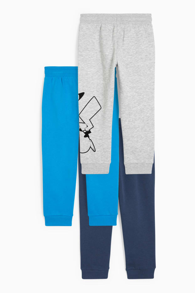 Enfants garçons - Lot de 3 - Pokémon - pantalon de jogging - bleu foncé