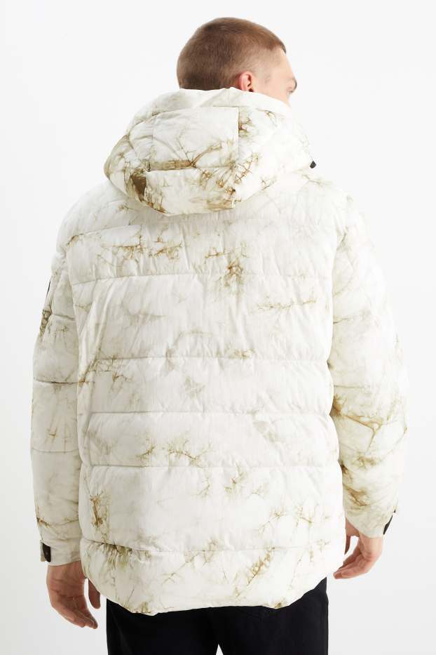 Herren - Steppjacke mit Kapuze  - cremeweiss