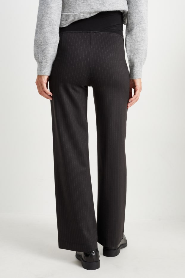 Donna - Pantaloni di jersey premaman - relaxed fit - design gessato - grigio scuro