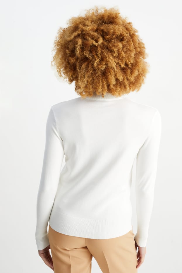 Dames - Basic coltrui - crème wit
