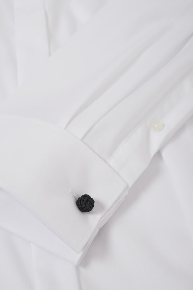 Men - Tuxedo shirt - slim fit - wing collar - easy-iron - white