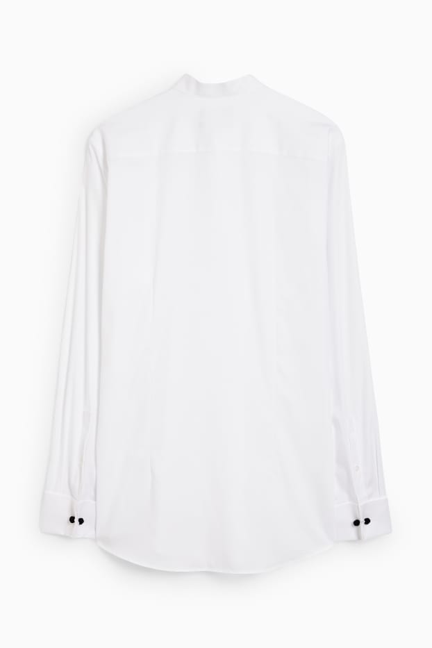 Men - Tuxedo shirt - slim fit - wing collar - easy-iron - white