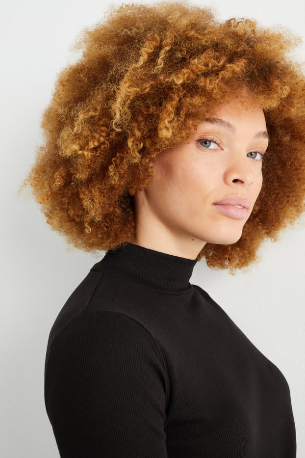 Damen - Basic-Langarmshirt - schwarz