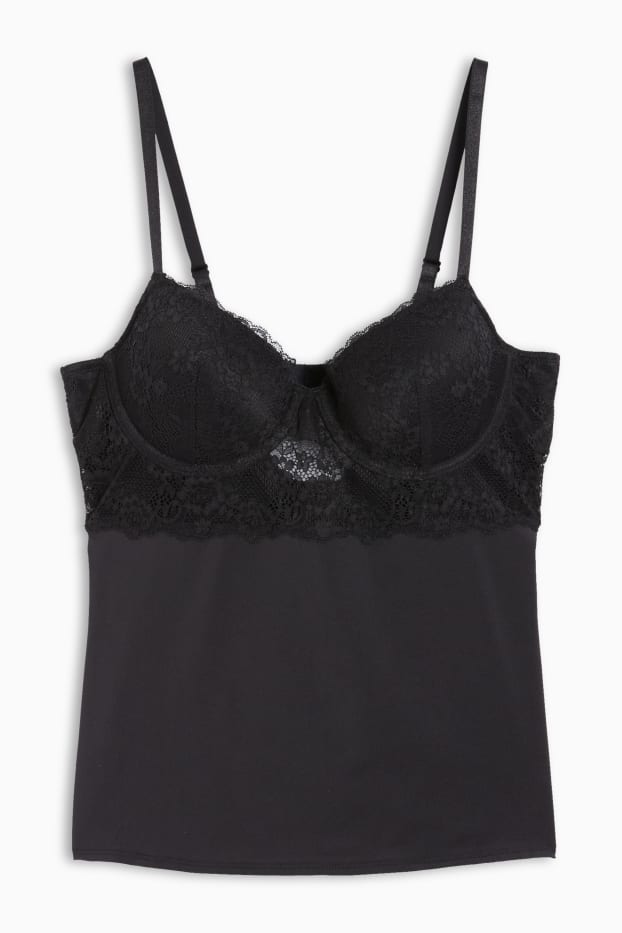 Donna - Top con reggiseno - nero