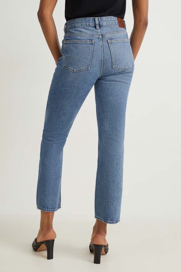 Femei - Straight jeans - talie înaltă - denim-albastru