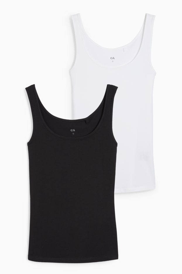 Femmes - Lot de 2 - caracos basiques - blanc / noir