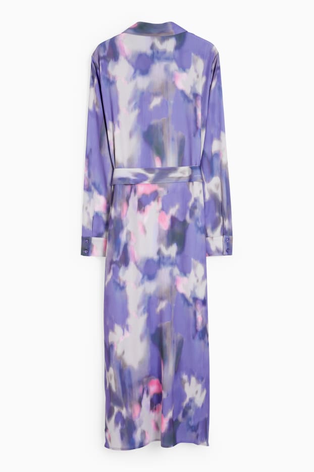 Femmes - Robe-chemisier - à motif - violet