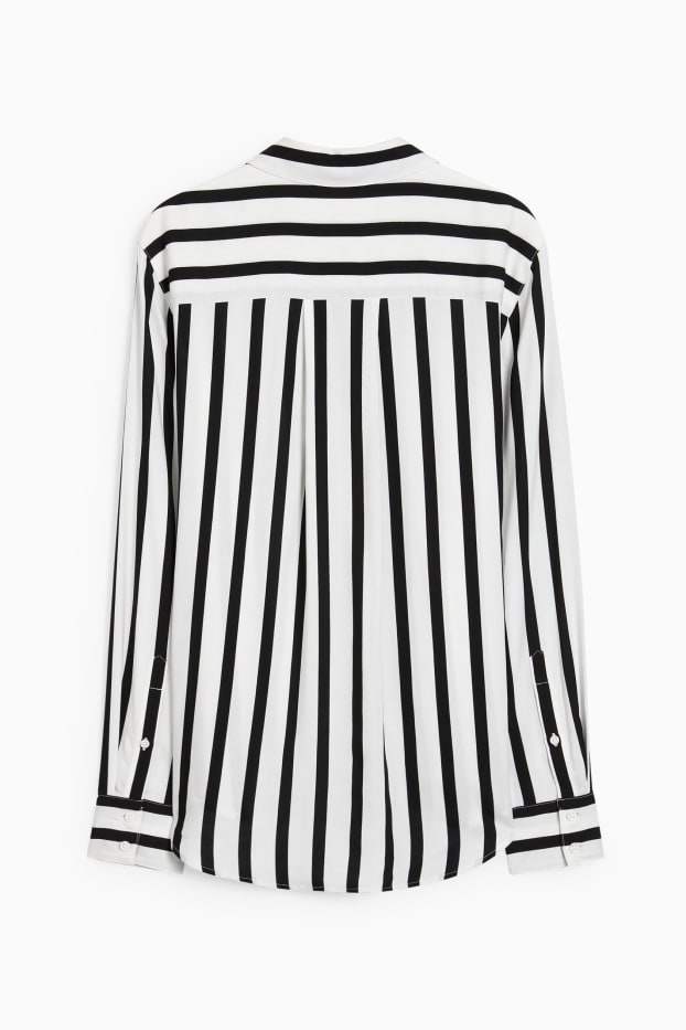 Mujer - Blusa - de rayas - negro / blanco