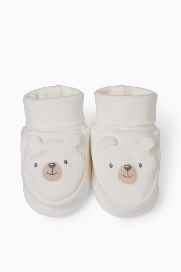 Unisex - Orsetti - babbucce neonati - bianco crema