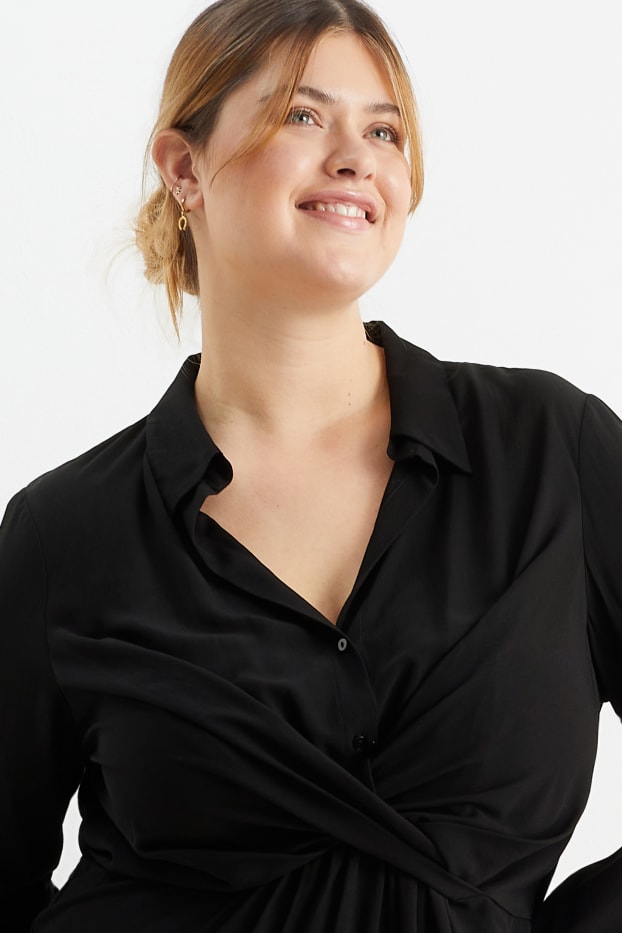 Dámské - Halenkové šaty - černá
