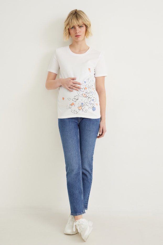 Dámské - Těhotenské džíny - straight jeans - LYCRA® - džíny - modré