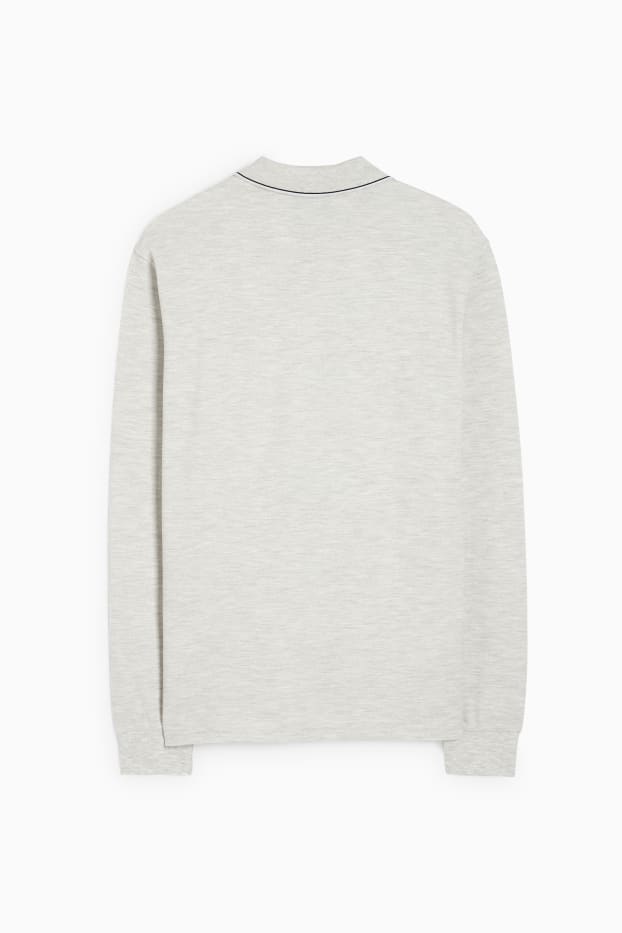 Men - Polo shirt - light gray-melange