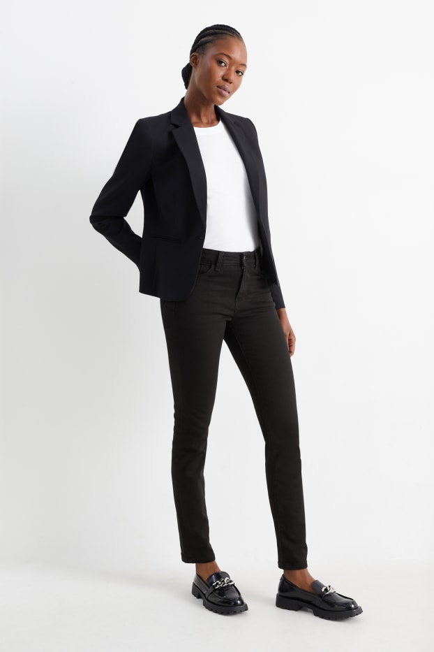 Femmes - Slim jean - mid waist - effet galbant - LYCRA® - noir
