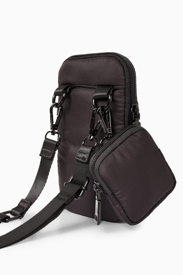 Damen - Set - Handytasche und Portemonnaie - 2 teilig - schwarz