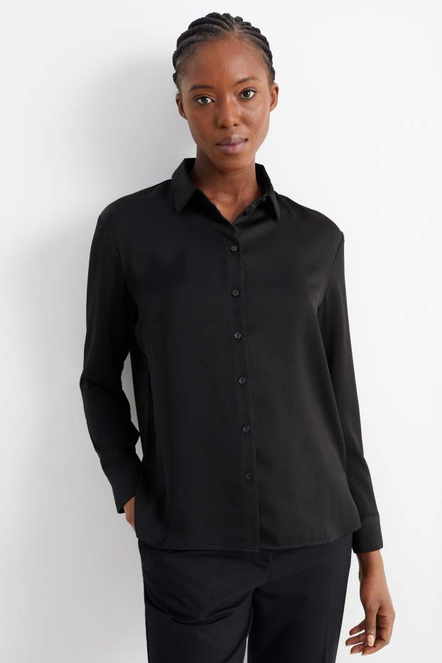 Dames - Business-blouse - zwart