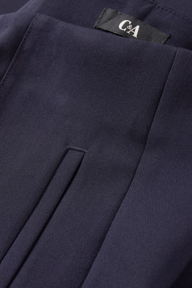 Women - Cloth trousers - high waist - tapered fit - dark blue