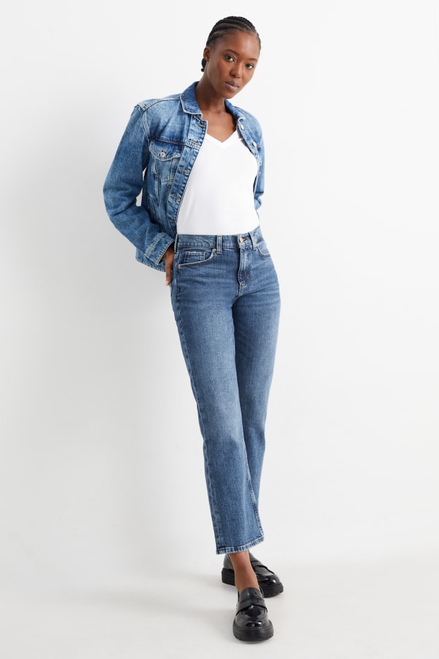 Dámské - Straight jeans - high waist - LYCRA® - džíny - modré