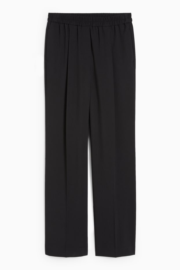 Femei - Pantaloni de stofă - talie înaltă - straight fit - negru