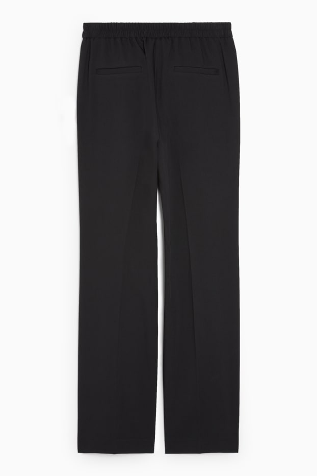 Femei - Pantaloni de stofă - talie înaltă - straight fit - negru