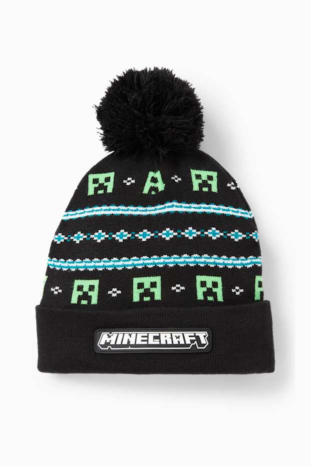 Enfants garçons - Minecraft - bonnet en maille - noir