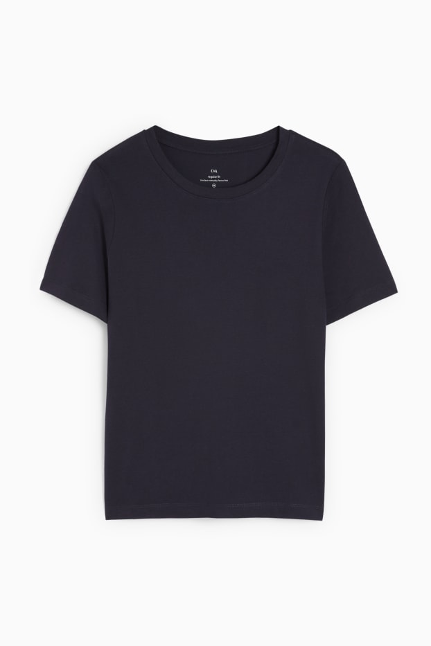 Damen - Basic-T-Shirt - dunkelblau