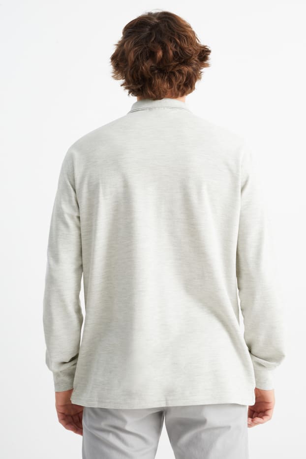 Men - Polo shirt - light gray-melange