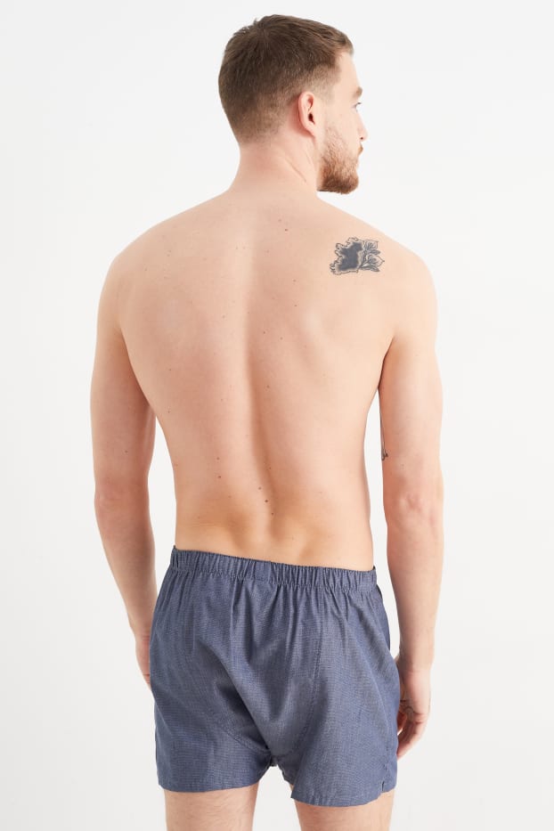 Hommes - Lot de 2 - caleçons - tissés - bleu foncé