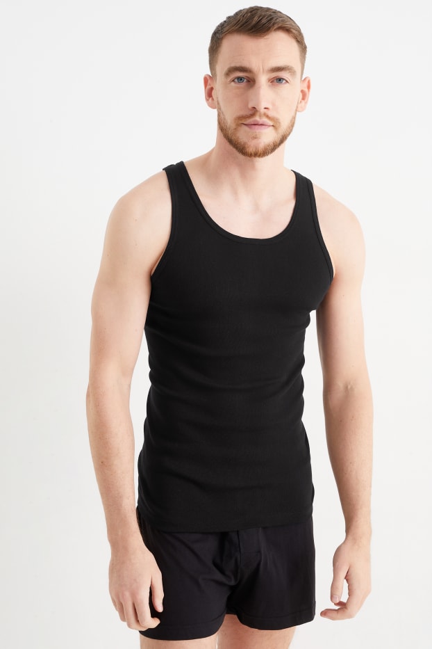 Herren - Multipack 2er - Unterhemd - schwarz