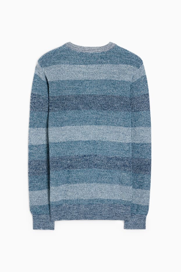 Herren - Pullover - gestreift - dunkelblau
